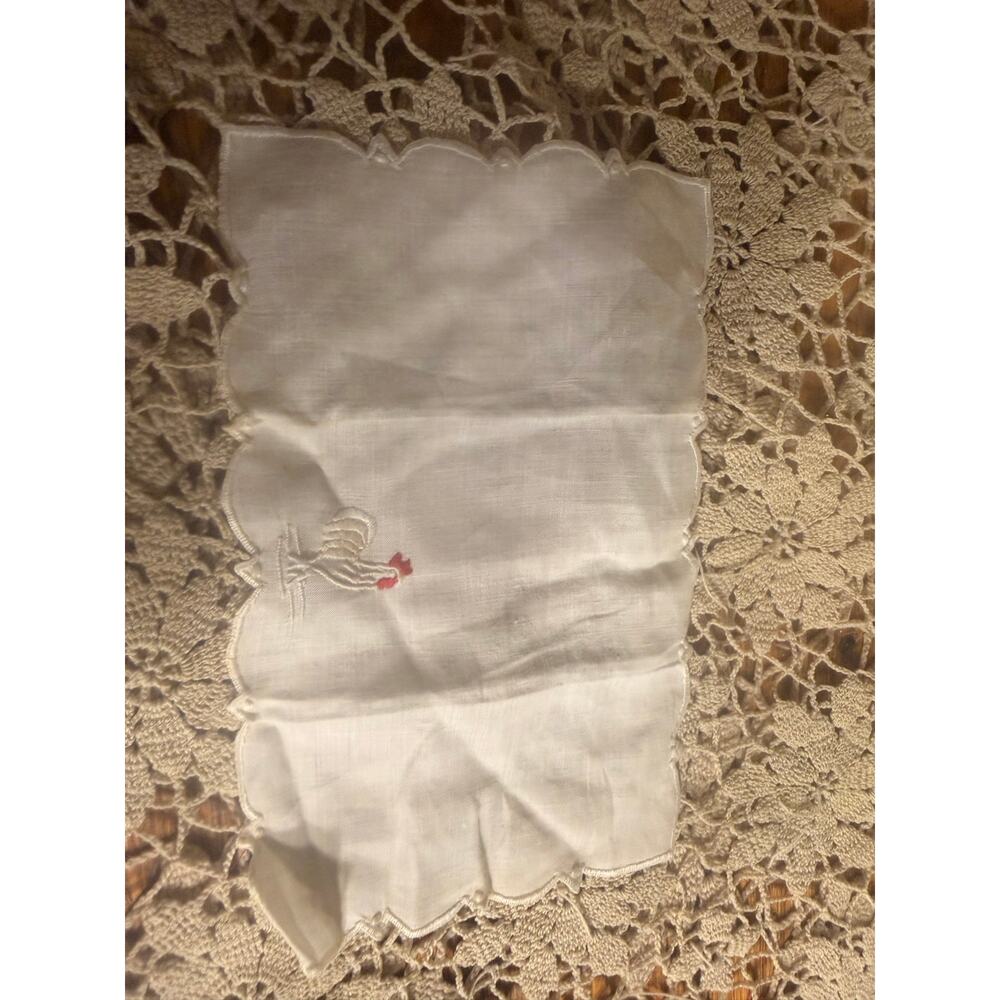 Tiny Rooster Linen Cocktail Napkins Set of 11